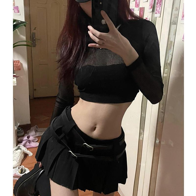 Jiashucheng Chân Váy Ngắn Lưng Thấp Xếp Ly Màu Trơn Ngọt Ngào Dễ Phối Đồ Thời Trang Mùa Hè