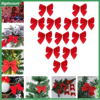 <BIG> Set 36 phụ kiện nơ cỡ 6cm màu sắc tươi sáng treo cây thông trang trí lễ giáng sinh tiện dụng