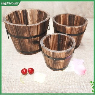 <BIG> Chậu Trồng Cây Hình Thùng Gỗ Độc Đáo Tiện Dụng