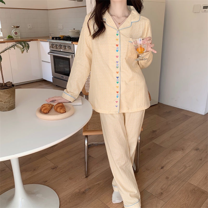 Bộ Đồ Ngủ Tay Dài Họa Tiết Kẻ Sọc Đơn Giản Thoải Mái Thời Trang Xuân Thu Cho Nữ