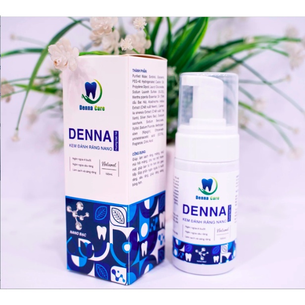 Kem Đánh Răng Nano Denna Care Bạc Hà tạo bọt 100ml