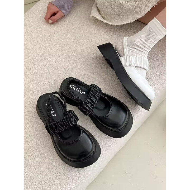 Giày nữ lolita retro đơn giản đáy dày tăng lên