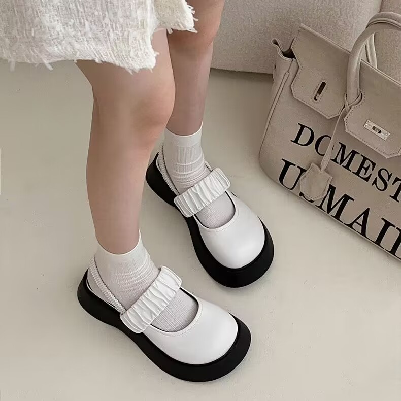 Giày nữ lolita retro đơn giản đáy dày tăng lên