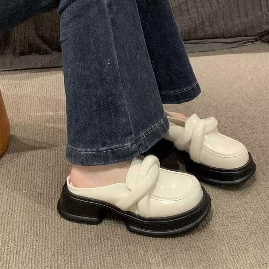 Giày nữ lolita retro đáy dày đơn giản