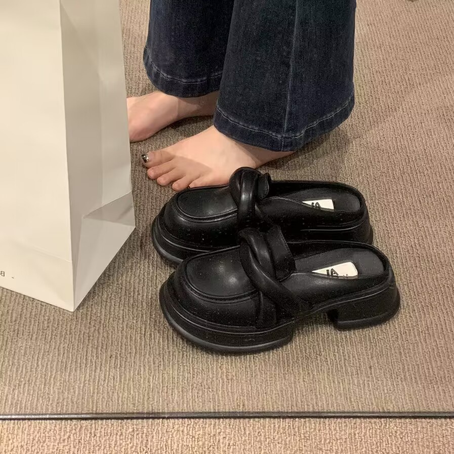 Giày nữ lolita retro đáy dày đơn giản