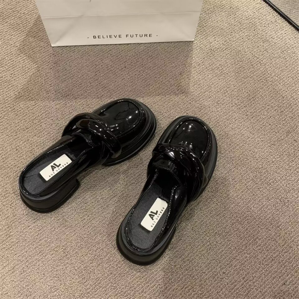 Giày nữ lolita retro đáy dày đơn giản