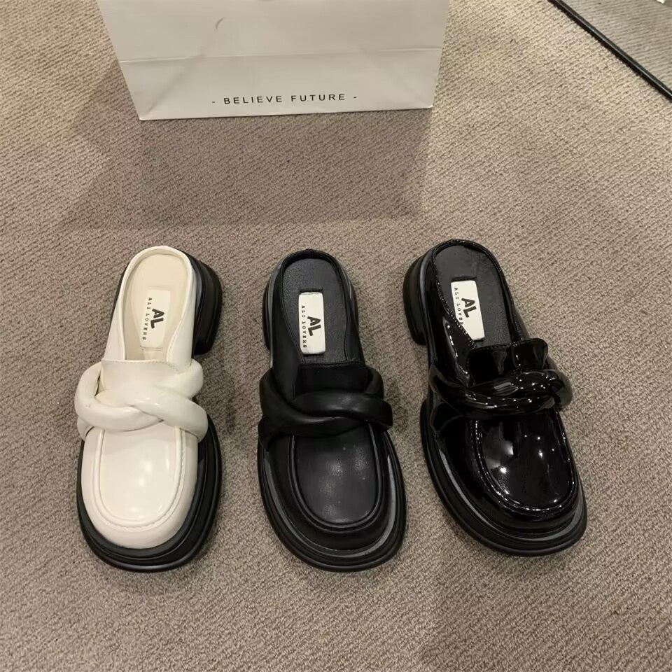 Giày nữ lolita retro đáy dày đơn giản