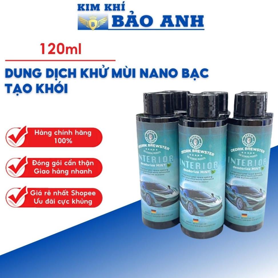 Dung dịch khử mùi nano bạc tạo khói kháng khuẩn 120ml, dùng cho máy khử mùi ô tô, khử mùi phòng ngủ - Bảo Hưng