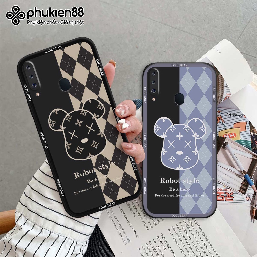 Ốp lưng TPU Samsung A20s gấu bear dễ thương thời trang, ốp silicon TPU dẻo rẻ đẹp