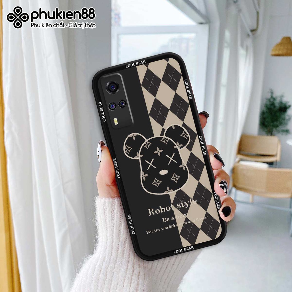 Ốp lưng TPU Vivo Y51 2020 gấu bear dễ thương thời trang, ốp silicon TPU dẻo rẻ đẹp