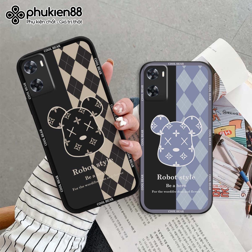 Ốp lưng TPU Oppo A77s gấu bear dễ thương thời trang, ốp silicon TPU dẻo rẻ đẹp