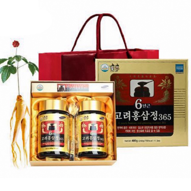 Cao hồng sâm 365 hàn quốc, hộp 2 lọ - Cao sâm hàn quốc Korean 6 Years Red Ginseng Extract Gold, tranglinh Roki Korean