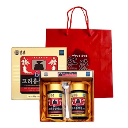Cao hồng sâm 365 hàn quốc, hộp 2 lọ - Cao sâm hàn quốc Korean 6 Years Red Ginseng Extract Gold, tranglinh Roki Korean