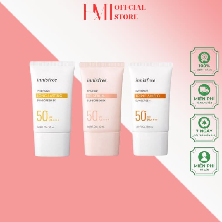 Kem Chống Nắng Innisfree Tone Up No Sebum, Triple Shield, Long Lasting - Sunscreen SPF50 PA+++ Innisfree  | samsam