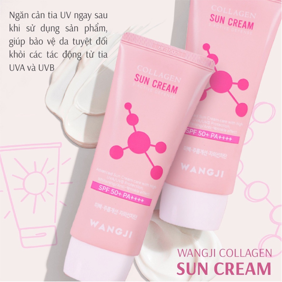 Kem Chống Nắng WANGJI COLLAGEN SUN CREAM SPF 50+ PA ++++ 50ml Hàn Quốc - VKcosmetic