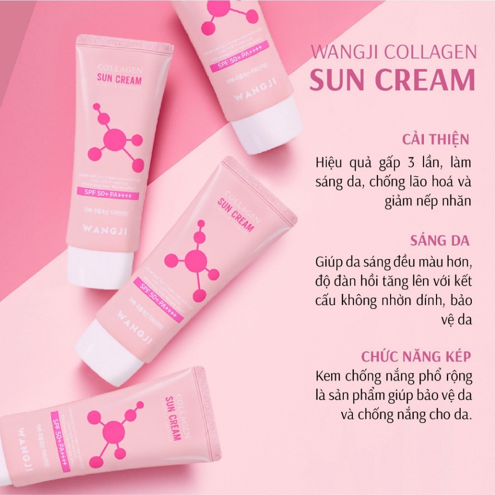 Kem Chống Nắng WANGJI COLLAGEN SUN CREAM SPF 50+ PA ++++ 50ml Hàn Quốc - VKcosmetic