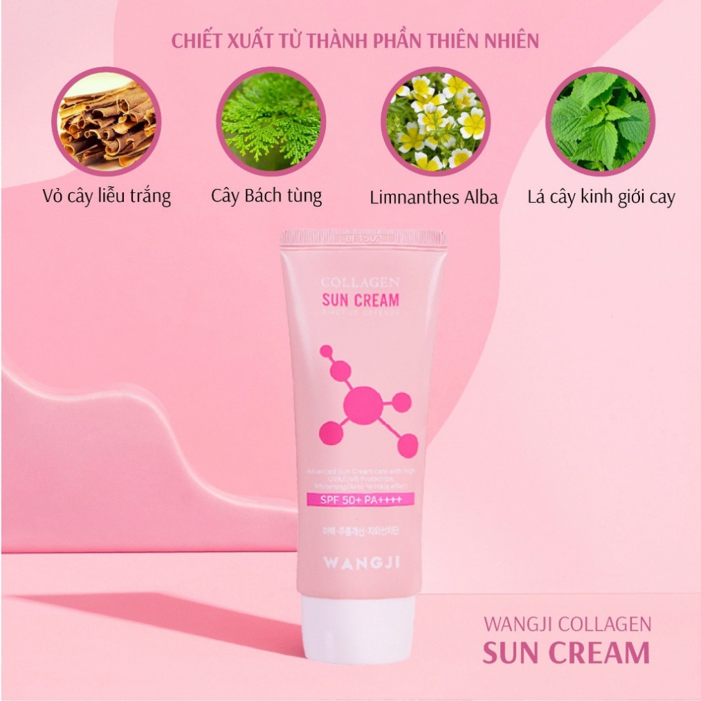 Kem Chống Nắng WANGJI COLLAGEN SUN CREAM SPF 50+ PA ++++ 50ml Hàn Quốc - VKcosmetic