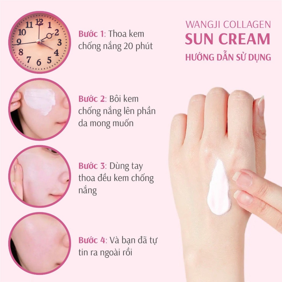 Kem Chống Nắng WANGJI COLLAGEN SUN CREAM SPF 50+ PA ++++ 50ml Hàn Quốc - VKcosmetic