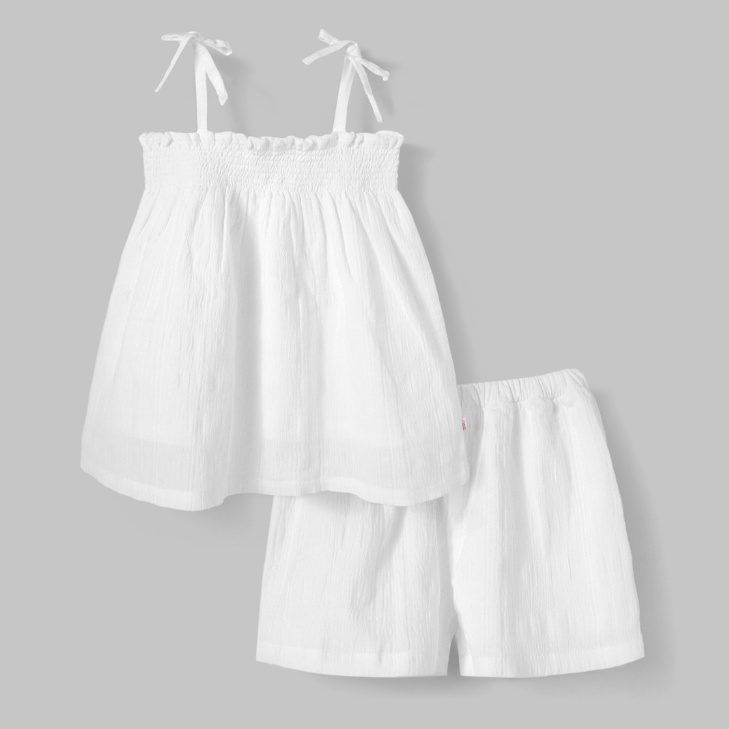 Set đồ bé gái, bộ kate 2 dây cột nơ bé gái, đồ bé gái hai dây cho bé từ 1 tuổi - 7 tuổi - Baababy