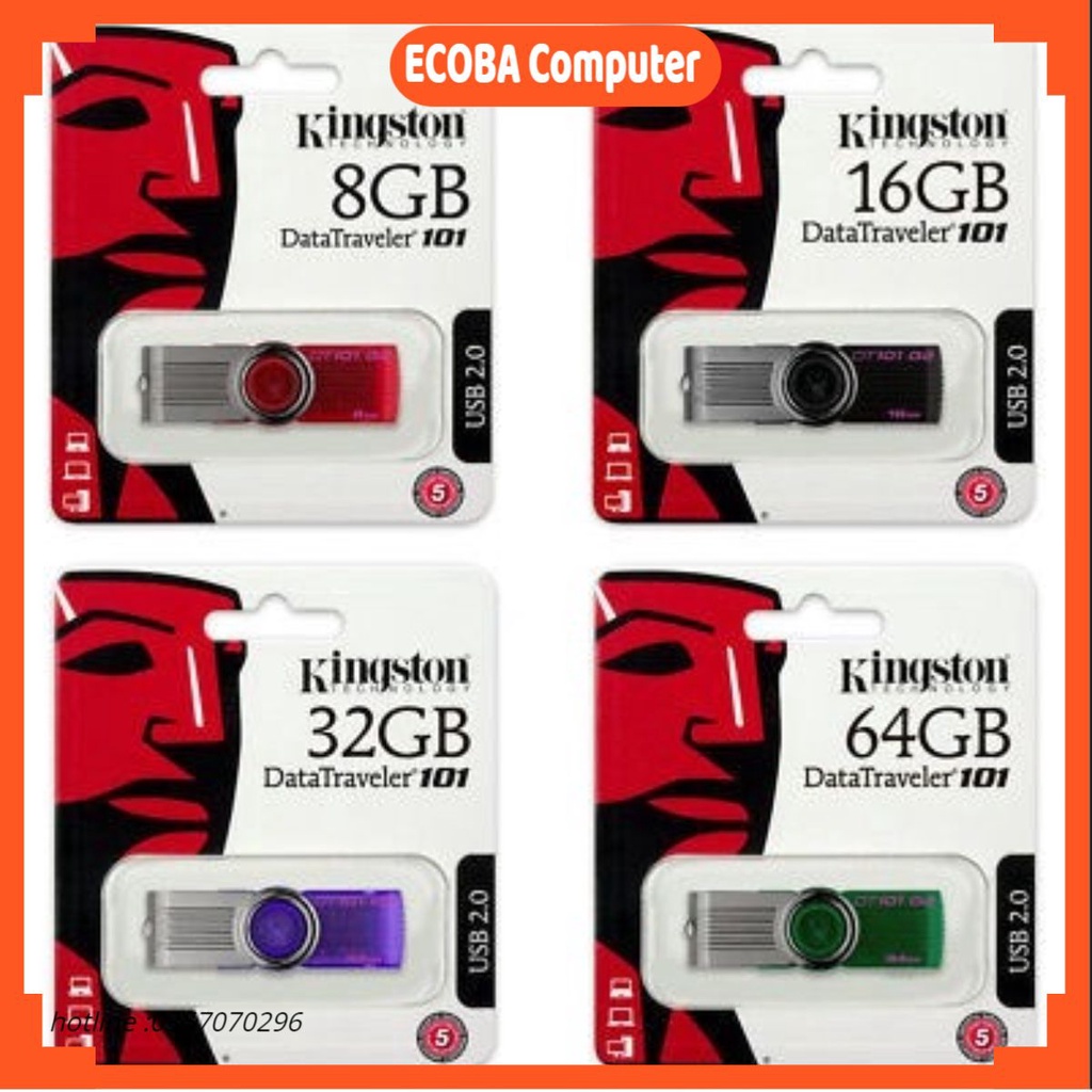 USB Kingston 4GB 8GB 16GB 32GB 64Gb thiết kế nhỏ gọn vỏ kim loại chống nước vỏ nhựa giao ngẫu nhiên mẫu ECOBA