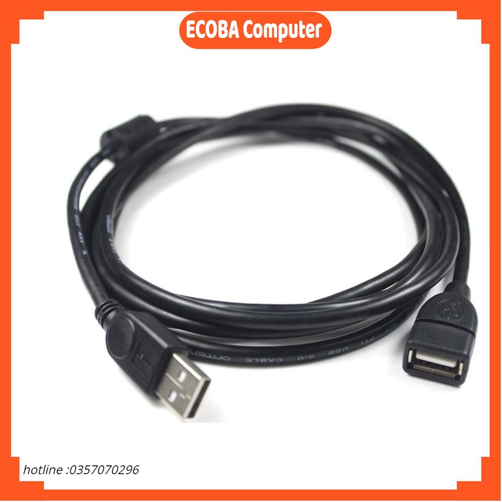 Dây USB nối dài 1.5M 3M 5M đen chống nhiều cao cấp ECOBA