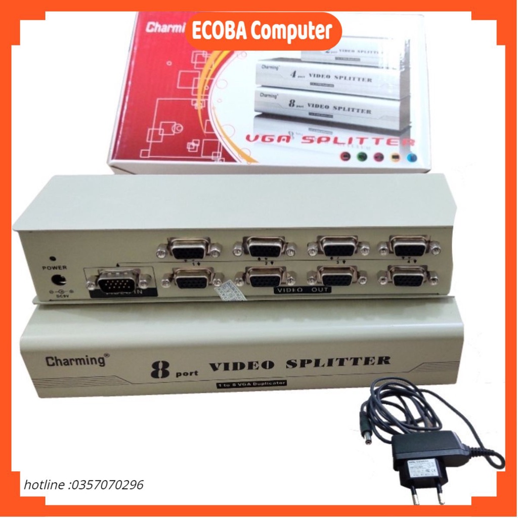 Bộ chia màn hình VGA 1 ra 2, 1 ra 4,1 ra 8 đảm bảo chất lượng ECOBA