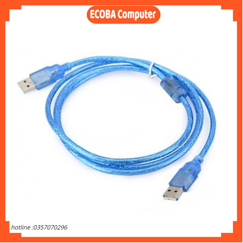 Dây Cáp USB 2 đầu đực dài 60cm 150cm 300cm 2.0 3.0 giao màu ngẫu nhiên hàng mới chất lượng cao ECOBA