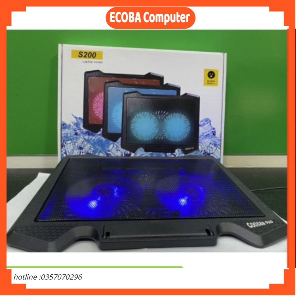 Đế tản nhiệt laptop s18.s200.s400.v5.v4 làm mát cực nhanh bảo hành 3 tháng shop ECOBA