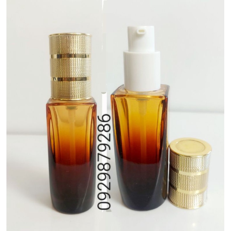 Chai lọ sang chiết mỹ phẩm -Chai thủy tinh vuông ombre 40ml