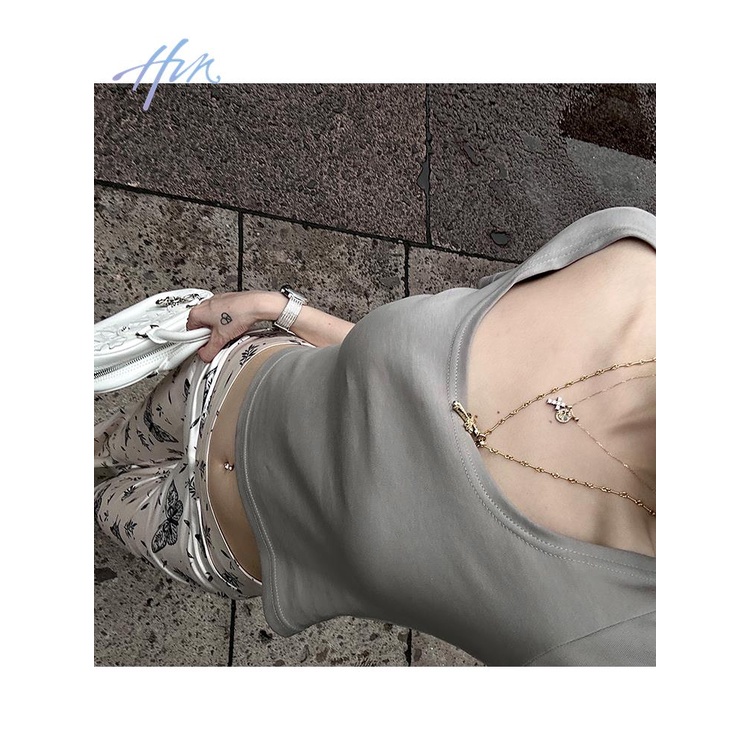 Áo Thun Cổ Chữ U Dáng Ôm Ngắn Hai Màu Sắc Đơn Giản Dễ Phối Đồ