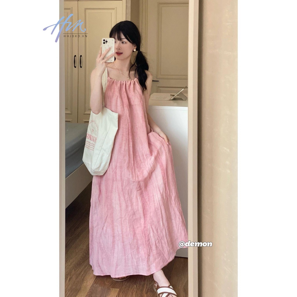 Đầm Dài Dáng Chữ a Hai Dây Xếp Ly Phong Cách Thời Trang Mùa Hè Nhẹ Nhàng Dành Cho Nữ