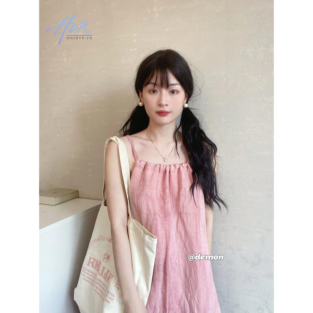 Đầm Dài Dáng Chữ a Hai Dây Xếp Ly Phong Cách Thời Trang Mùa Hè Nhẹ Nhàng Dành Cho Nữ