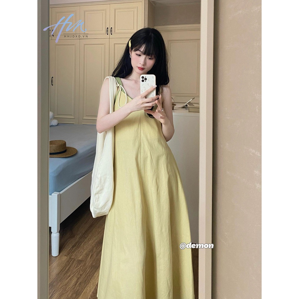 Set Đầm Hai Dây + Áo Dệt Kim Thời Trang Mùa Hè Ngọt Ngào Cho Nữ