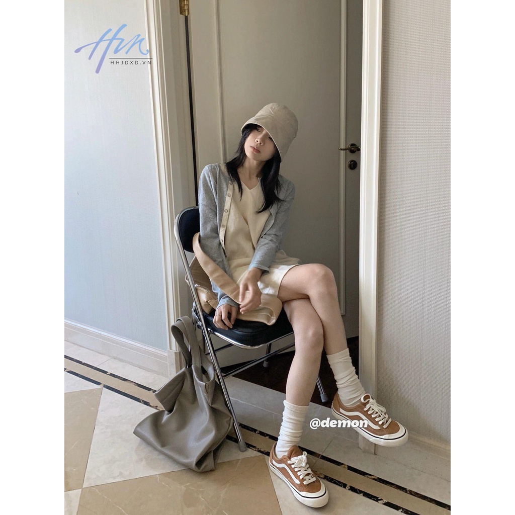 Đầm Ren Ngắn Không Tay Thiết Kế Đơn Giản Phong Cách Pháp Mới + Áo Khoác Cardigan Thời Trang Mùa Hè Cho Nữ