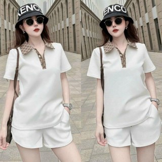 Set bộ đùi cổ bẻ phối họa tiết