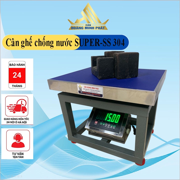 Cân ghế điện tử chống nước 100kg 150kg Super-ss304 dùng cân thủy sản, hải sản | Bảo Hành 2 Năm [ CÂN HOÀNG MINH PHÁT]