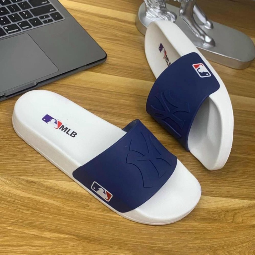 Dép NY unisex cao cấp chữ thêu nổi sắc nét, dép quai ngang dáng thể thao ôm chân đủ size 37-43.