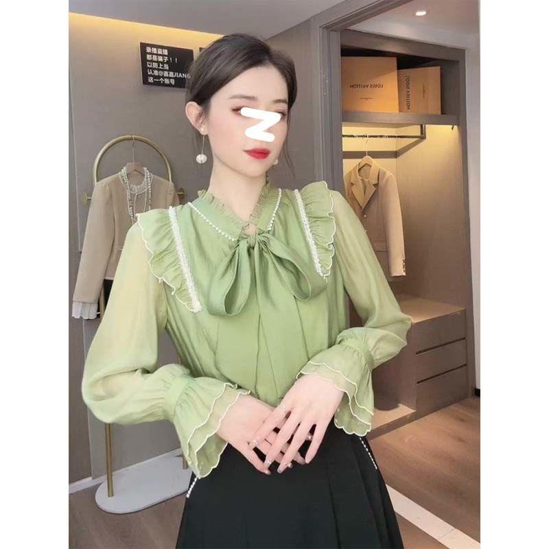 Goouliu Áo Sơ Mi Voan Tay Dài Trước Và Sau Thiết Kế Cá Tính Thời Trang Mùa Xuân 2023 Cho Nữ