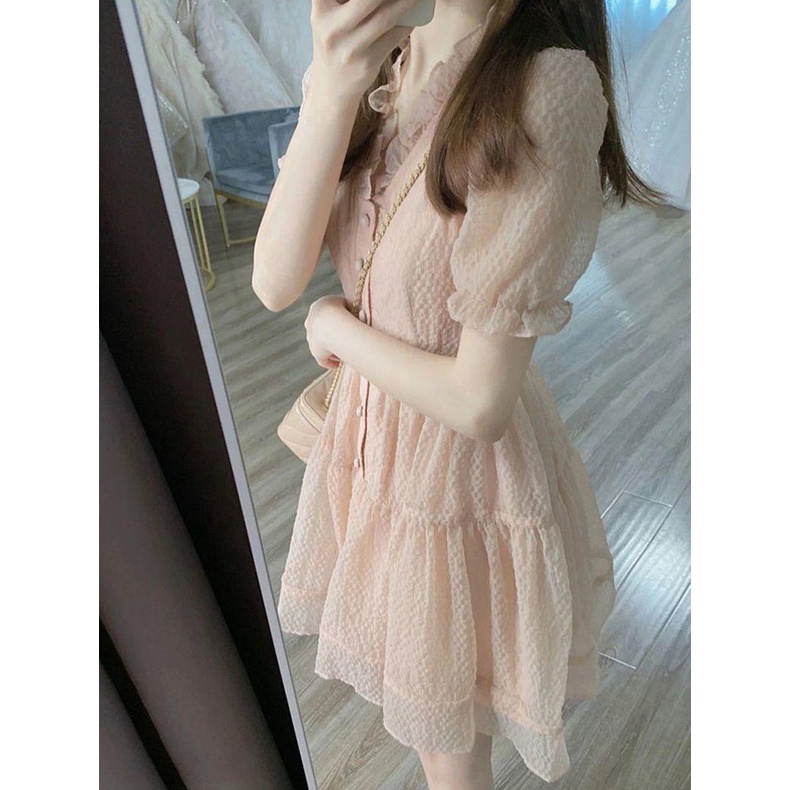 Đầm Cổ Chữ V Phong Cách Pháp Thời Trang Mùa Hè Hàng Mới 2023 Dành Cho Bạn Nữ Tuổi