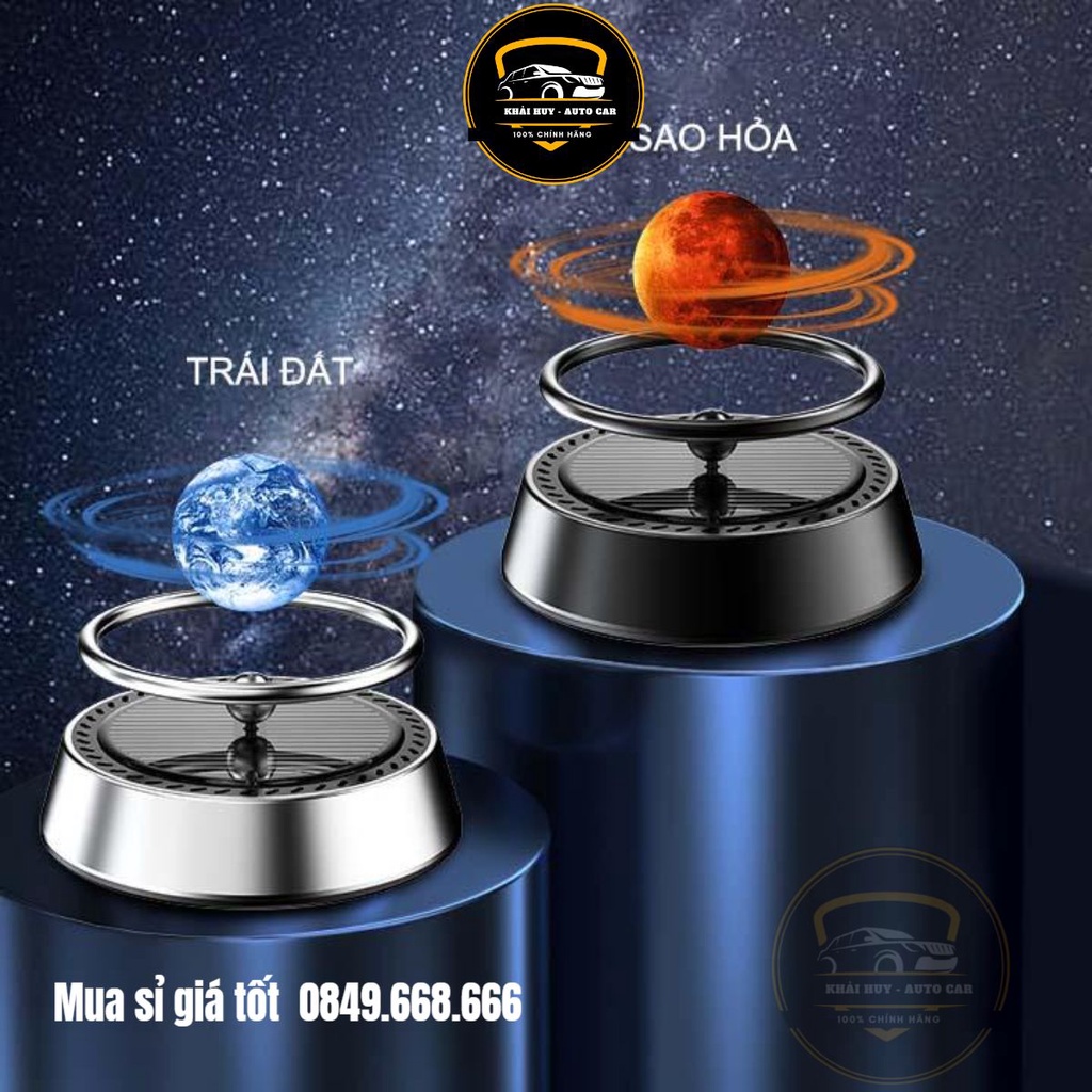 Quả cầu hình trái đất hoặc sao hỏa tự quay bằng năng lượng mặt trời kèm tinh dầu -Trang trí taplo ô tô - Khải Huy Scar