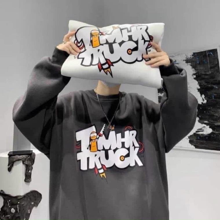 Áo Nỉ Sweater Nỉ Cotton Dày Dặn Form Rộng Unisex Nam Nữ TIMHRTRUCK