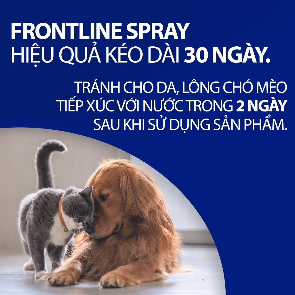 Frontline Spray - Chai xịt chuyên phòng & trị ve, rận, bọ chét dành cho chó, mèo từ hai ngày tuổi - 1 chai 100ml