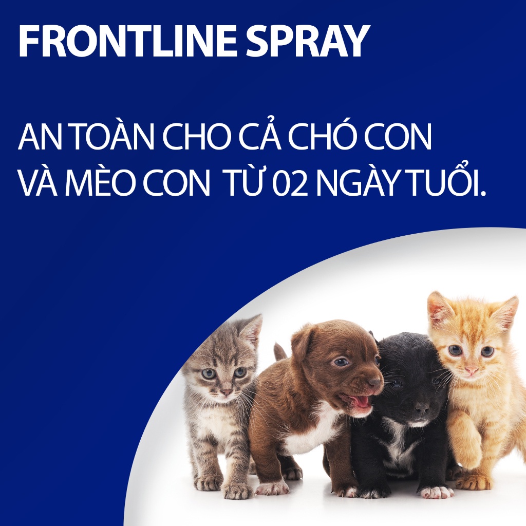 Frontline Spray - Chai xịt chuyên phòng & trị ve, rận, bọ chét dành cho chó, mèo từ hai ngày tuổi - 1 chai 100ml