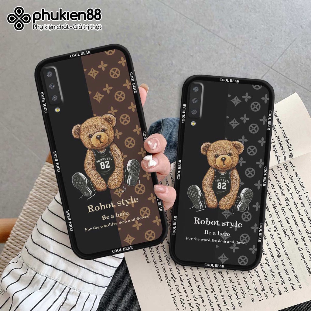 Ốp lưng TPU Samsung A7 2018 cool bear cute thời trang, ốp silicon TPU dẻo rẻ đẹp