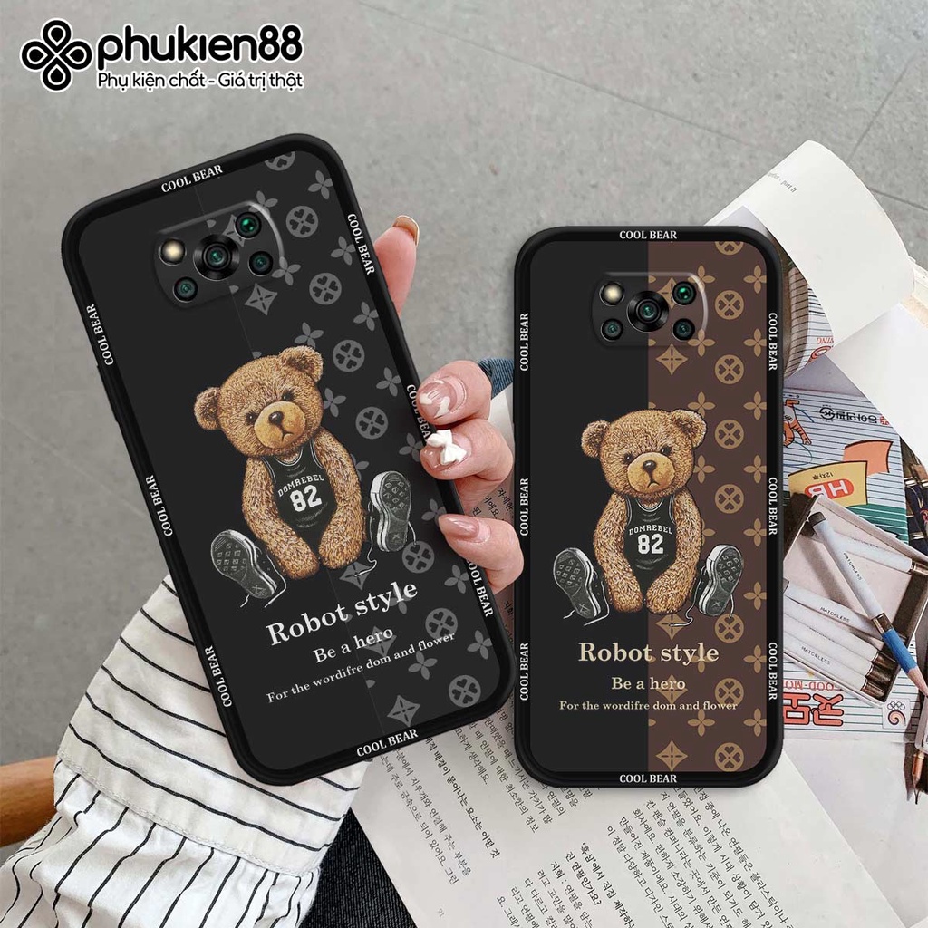 Ốp lưng TPU Xiaomi Poco X3 / Poco X3 Pro cool bear cute thời trang, ốp silicon TPU dẻo rẻ đẹp