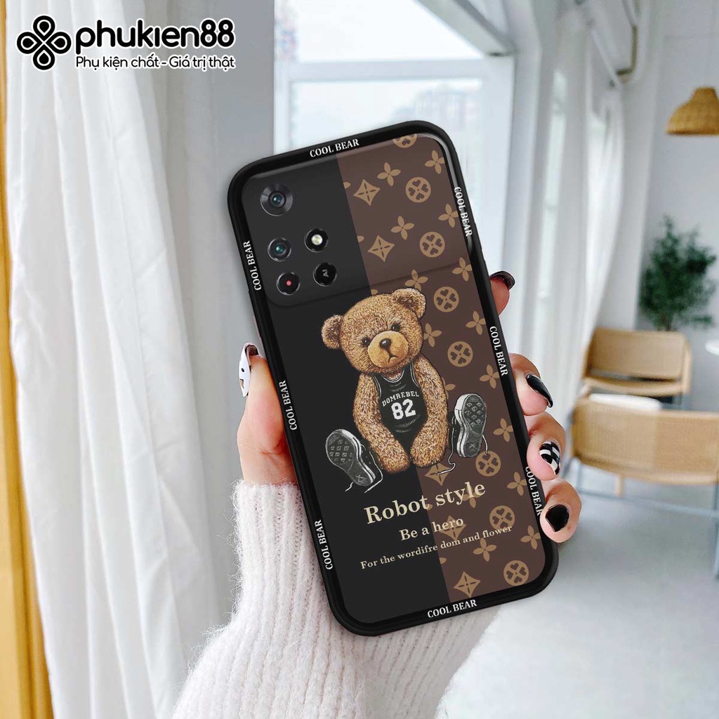 Ốp lưng TPU Xiaomi Poco M4 Pro cool bear cute thời trang, ốp silicon TPU dẻo rẻ đẹp