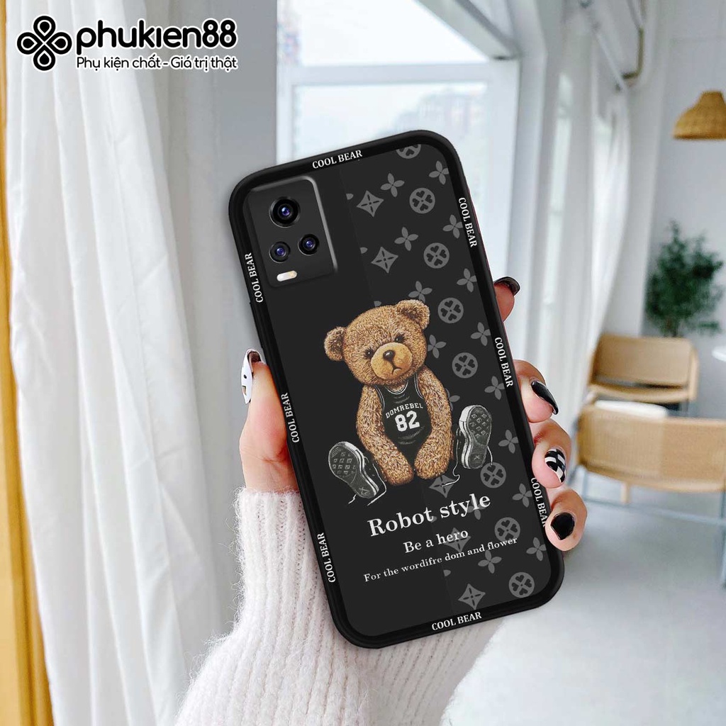 Ốp lưng TPU Vivo V20 cool bear cute thời trang, ốp silicon TPU dẻo rẻ đẹp