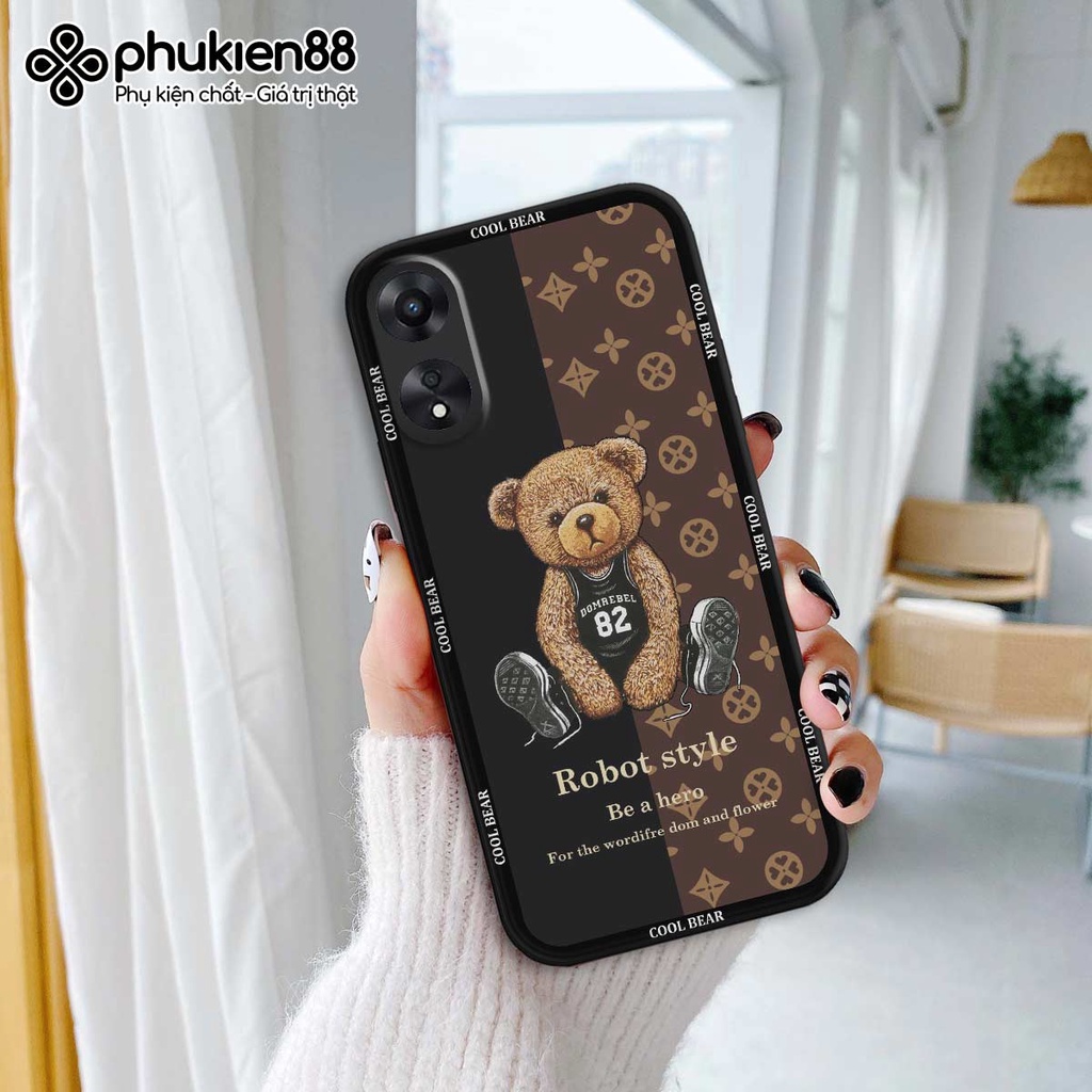 Ốp lưng TPU Oppo A58 / A78 / A98 5G cool bear cute thời trang, ốp silicon TPU dẻo rẻ đẹp