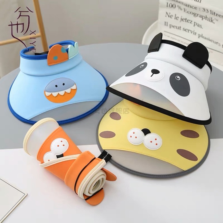 Từ 2 đến 12 tuổi,mũ chống nắng nửa đầu cho bé trai và gái hình các con vật 2 tai xinh xắn