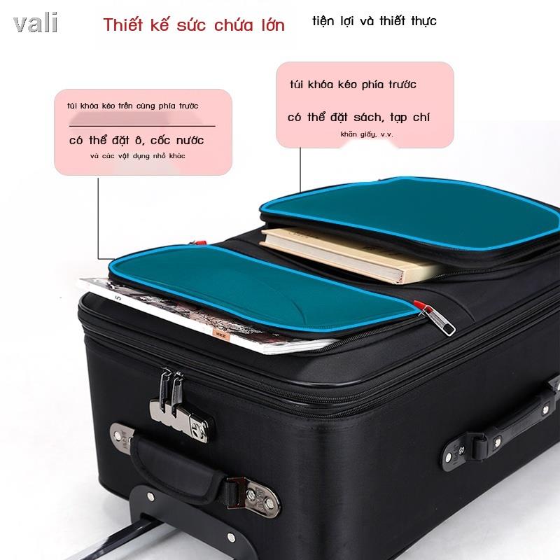 Vali công suất lớn nam mạnh mẽ và bền bỉ xe đẩy vải Oxford bánh xe đa năng mật khẩu vali vali nữ 28 inch